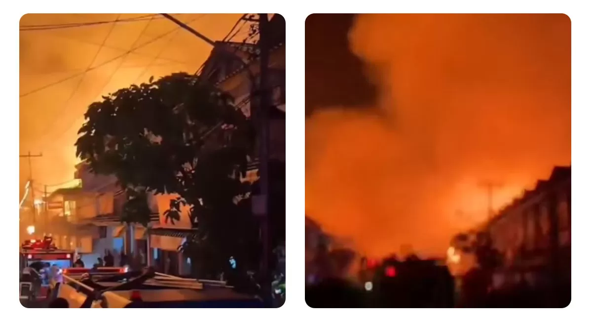 Kebakaran Pasar Sungai Duri bermula pukul 18.30 WIB. Api cepat meluas hingga 50 ruko terbakar dan 60 mobil damkar dikerahkan. (Instagram/paltiwest)