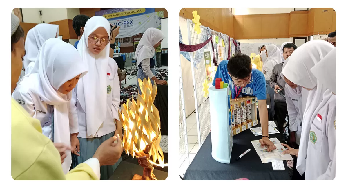 Sejumlah peserta C-REX, pre-event resmi menuju PREDICTIVE Vol. 3 2026, melihat karya yang ditampilkan di Kampus UPI Tasikmalaya, Senin (24/8/2026). (Dok. AMS)