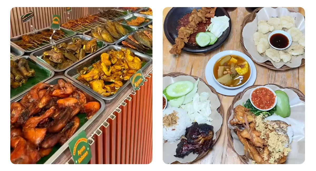 Nasi Tempong Jadoel di Cibinong Bogor cocok untuk makan hemat bersama keluarga. Harga mulai Rp10 ribu, pilihan lauk lengkap dan tempatnya luas.   (Instgaram/balqisptrrrr - nasitempongbersaudara)