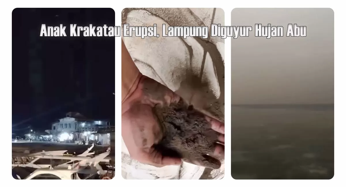 Hujan abu Anak Krakatau menerpa Lampung. Tiga kecamatan Tanggamus dan Pesisir Barat terdampak debu vulkanik yang cukup tebal. (Instagram/lampuung)