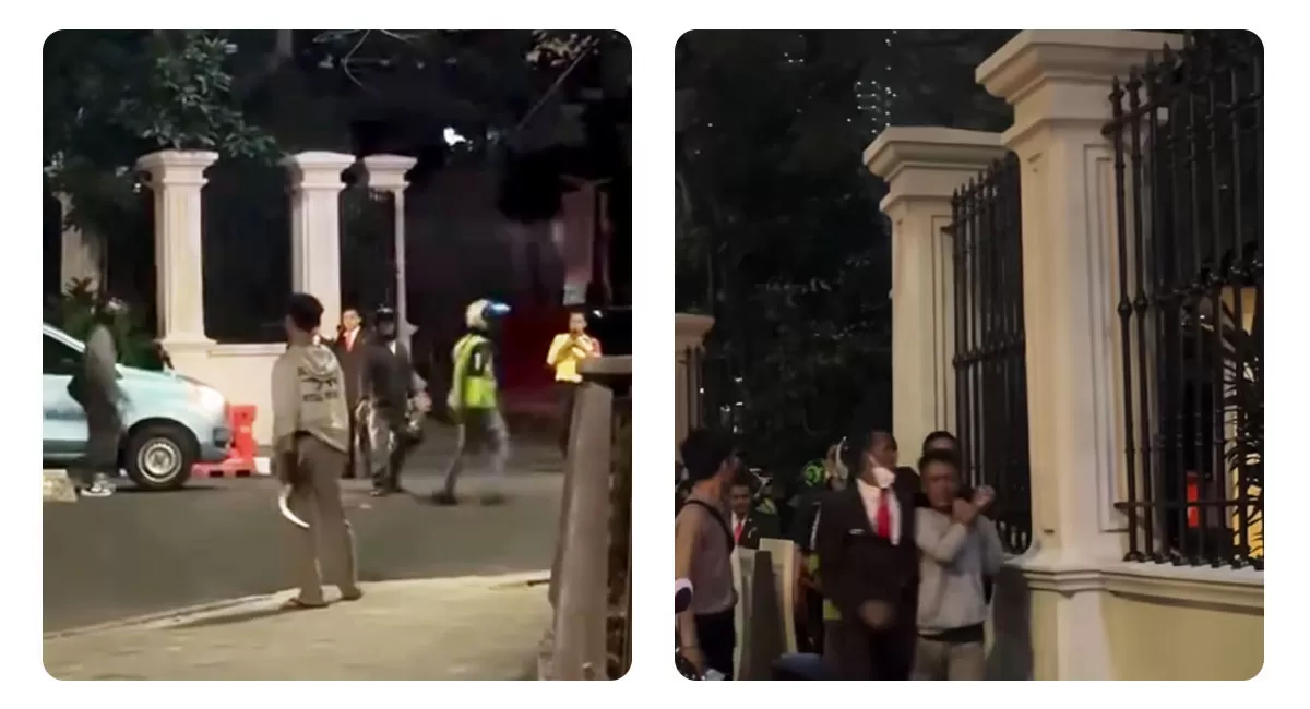 Pria membawa celurit diamankan setelah mengamuk di Sudirman Jaksel. Polisi menyebut pria tersebut bukan begal dan dibawa untuk diperiksa. (Instagram.com/@jakartapusat.info)
