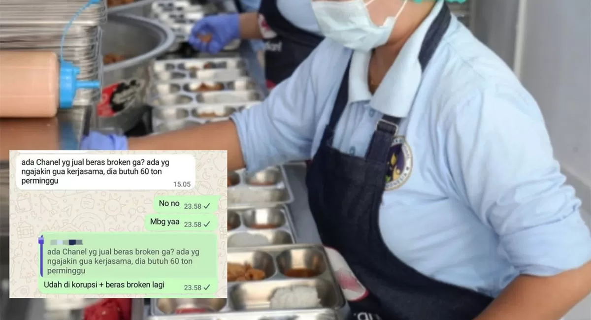 Cerita supplier MBG viral. Ada permintaan beras broken, ayam memar, hingga dugaan permainan harga yang disebut terjadi di dapur MBG. (Threads/dewarmdhy - Instagram/badangizinasional.ri)