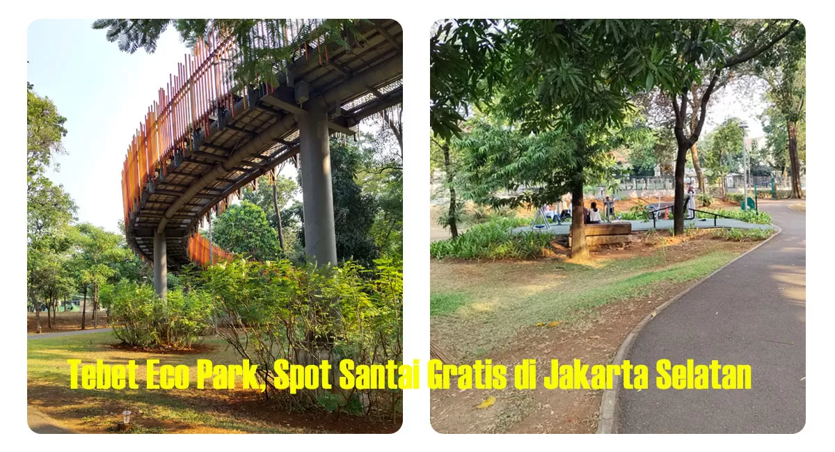 Tebet Eco Park Jakarta Selatan bisa jadi pilihan refreshing gratis. Ruang hijau, suasana sejuk, dan jembatan lampu cocok untuk quality time. (Dok. Herwin)