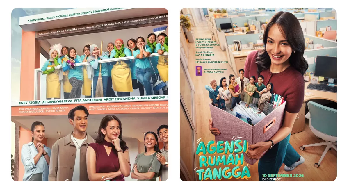 Agensi Rumah Tangga mengikuti perjuangan Enzy Storia sebagai Katia yang bangkit setelah PHK dengan membangun bisnis ART bersama sahabatnya. (Dok. IMDb)