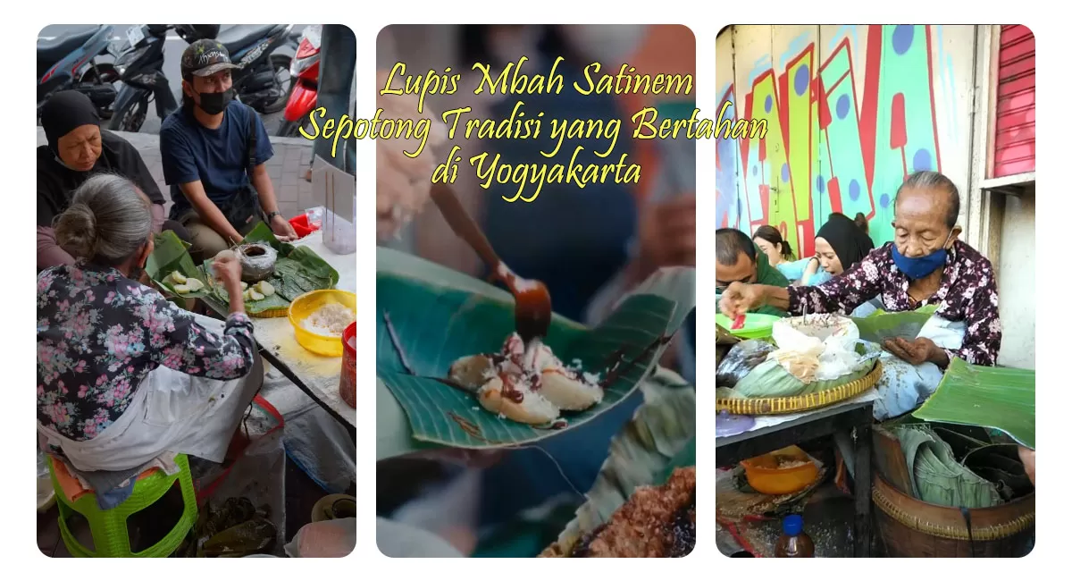 Lupis Mbah Satinem jadi pilihan wisata kuliner Yogyakarta bagi pemburu jajanan tradisional, dengan rasa manis gurih dan bungkus daun pisang.   (Instagram/lupismbahsatinem)