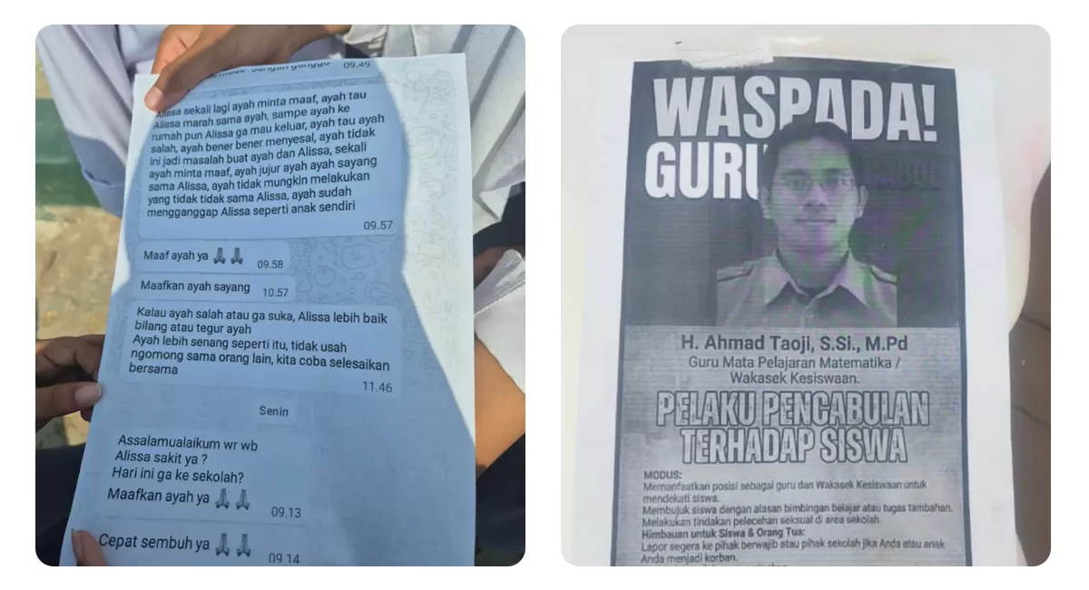Dugaan pelecehan di SMAN 1 Pamanukan memicu aksi siswa. Guru berinisial AT diamankan polisi untuk diperiksa lebih lanjut. (Instagram/infojalurpantura_)