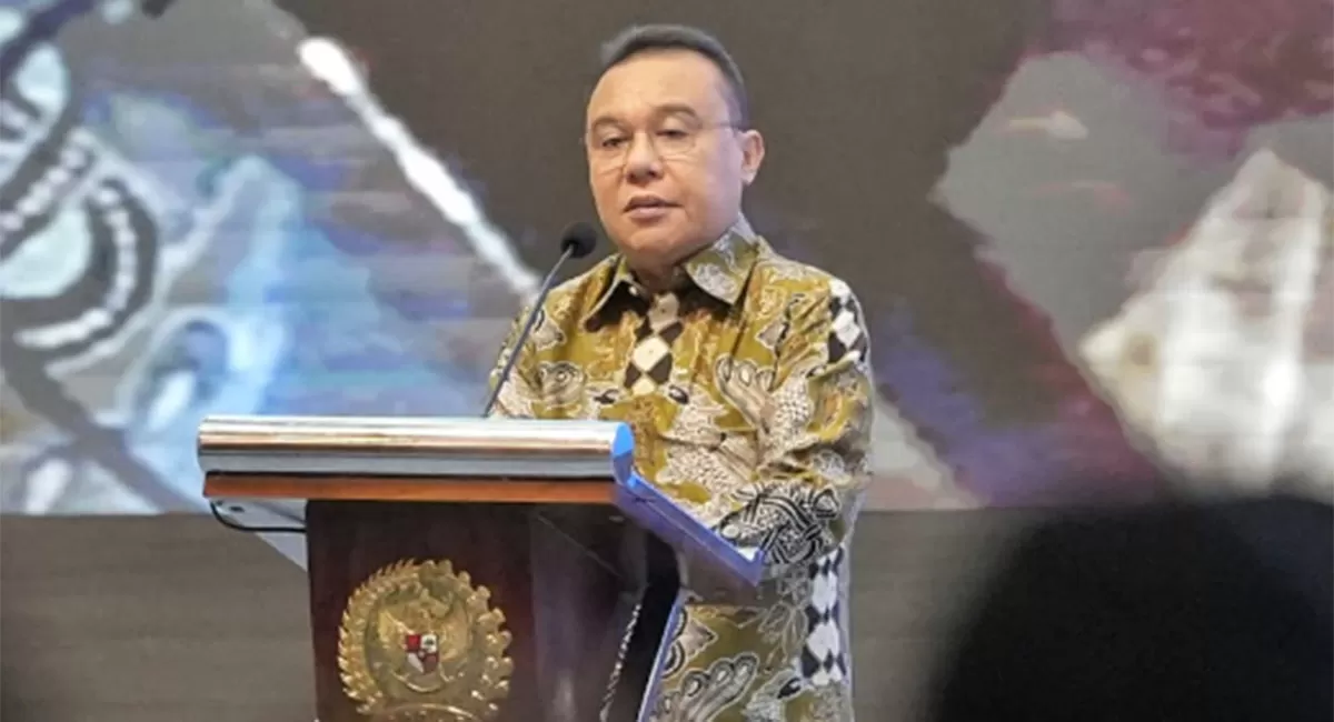 Wakil Ketua DPR RI Sufmi Dasco Ahmad saat membuka Rakernas AKSI di DPR RI. Forum kepala desa dari 28 provinsi ini menghasilkan rekomendasi bagi pemerintah. (Dok. DPR RI)