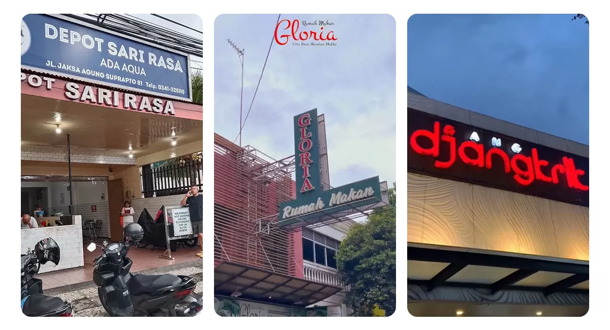 Mencari restoran Chinese food di Malang? Tiga tempat legendaris ini menawarkan menu beragam dengan sejarah panjang di Kota Malang. (Instagram/depotsarirasa - depotgangdjangkrik - cuimiegloriamalang)