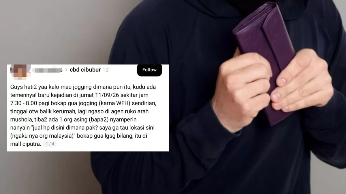 Viral kisah warga Cibubur CBD Bekasi nyaris dibawa naik mobil. Modus diduga bermula saat korban didatangi OTK yang mengaku WNA. (Magnific/user18526052 - Threads/raya.aulias)