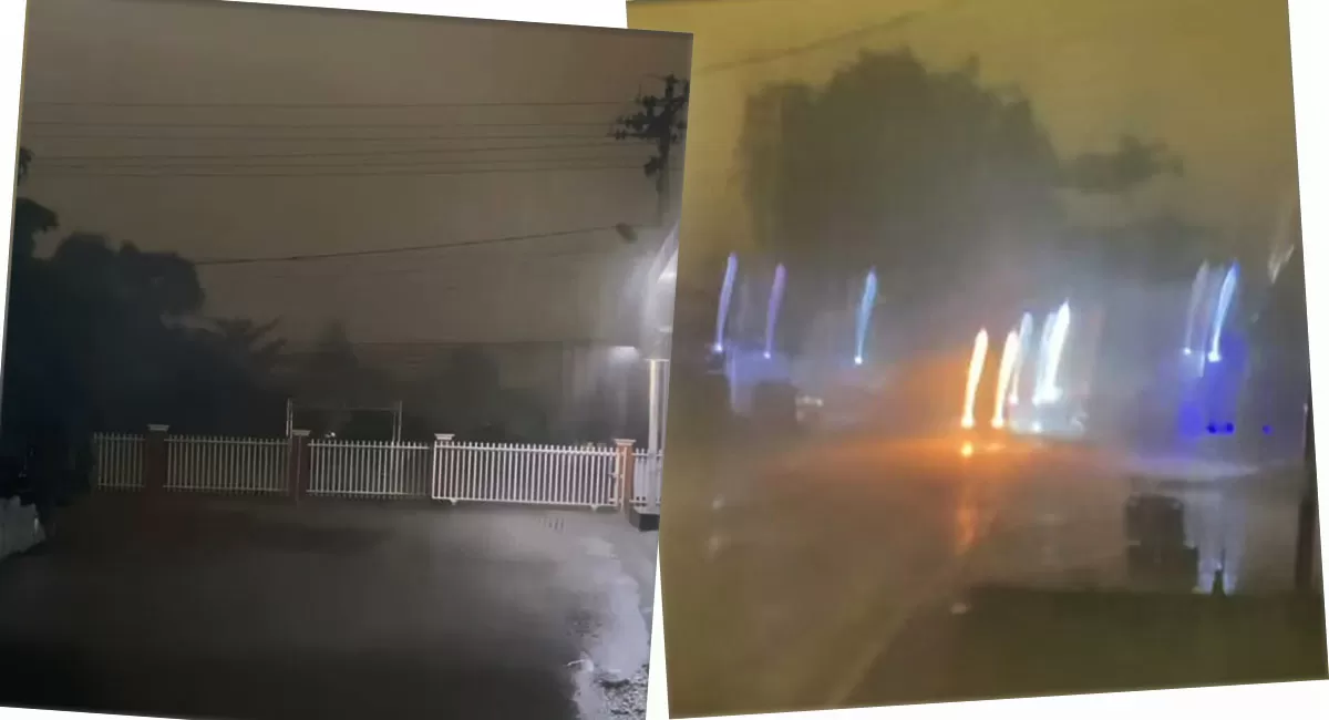 Hujan deras mengguyur Pontianak saat karhutla Kalbar masih berlangsung. Warga bersyukur dan berharap kabut asap segera berkurang. (Threads/romero.ahd - rzkyyptri)
