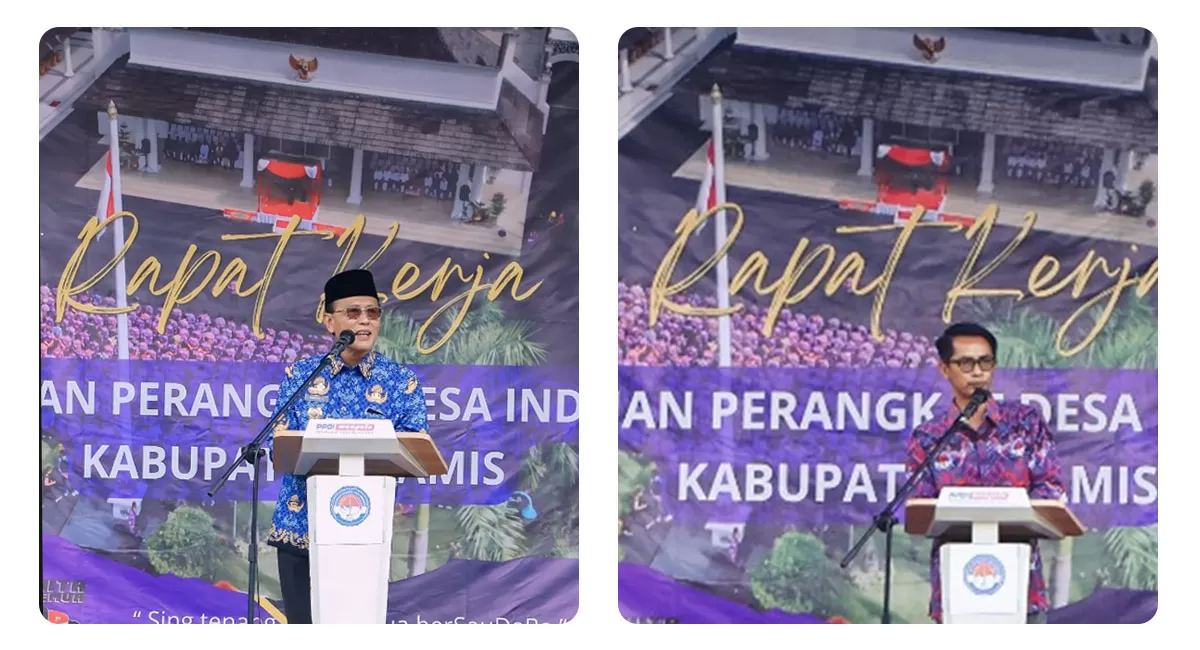 Bupati Ciamis Herdiat Sunarya menghadiri Rakerkab PPDI Ciamis di Cijeungjing Kamis, 17 September 2026. Rakerkab membahas penguatan perangkat desa, Pilkades digital, dan peluncuran Garda PSGC Ciamis 2026. (Dok. Diskominfo Ciamis)