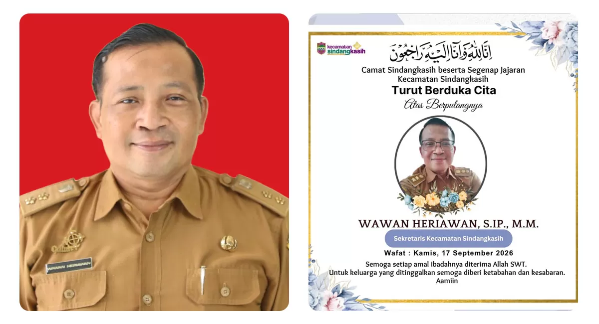 Sekmat Sindangkasih Wawan Heriawan meninggal dunia di Ciamis. Kepergiannya menyisakan duka bagi keluarga dan jajaran Pemkab Ciamis. (Dok. Kecamatan Singdangkasih Ciamis)