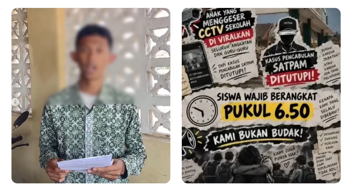 Siswa SMAN 1 Sentolo meminta klarifikasi kasus dugaan pelecehan siswi yang disebut melibatkan satpam sekolah dan terekam CCTV. (Instagram.com/jktlogy)