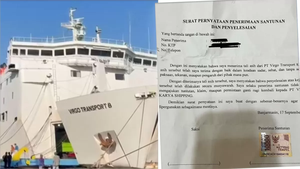 Surat pernyataan korban selamat Virgo Transport 8 viral. Dokumen itu mencantumkan santunan Rp500 ribu dan larangan mengajukan tuntutan. (Threads/aleprivazi - Instagram/bpkpalm.21 )