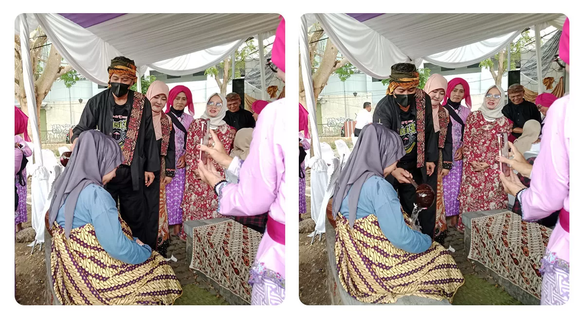 Wakil Wali Kota Tasikmalaya Rd. Diky Chandra Negara melakukan salah satu profesi budaya Sunda pada kegiatan Milangkala ke-4 paguyuban pelestari budaya Sunda, yang digelar di kawasan Gedung Kesenian Dadaha, Kota Tasikmalaya, Rabu (30/9/2026). (Dok. AMS)