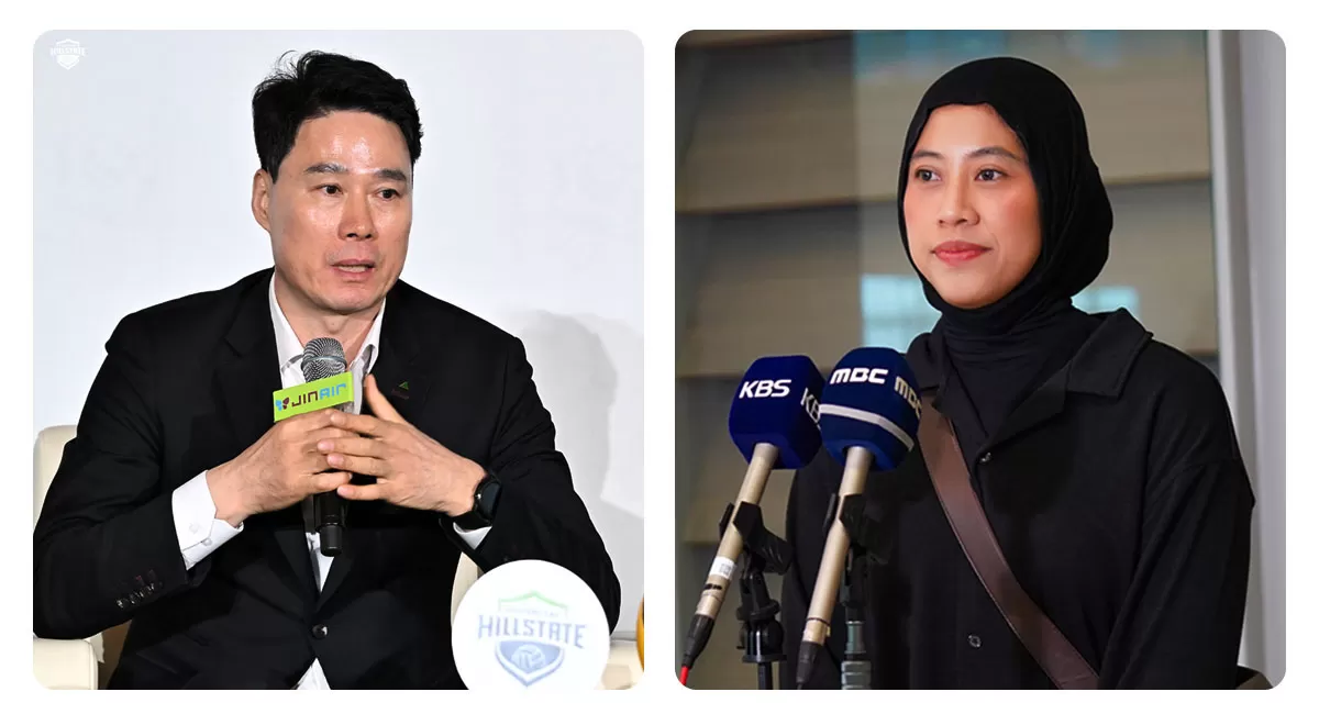Megawati Hangestri Bersama pelatih Kang Sung Hyung akan mewakili Hyundai Hillstate dalam Media Day menjelang bergulirnya Liga Voli Korea 2026-2027. (Instagram/hdecvolleyballteam)