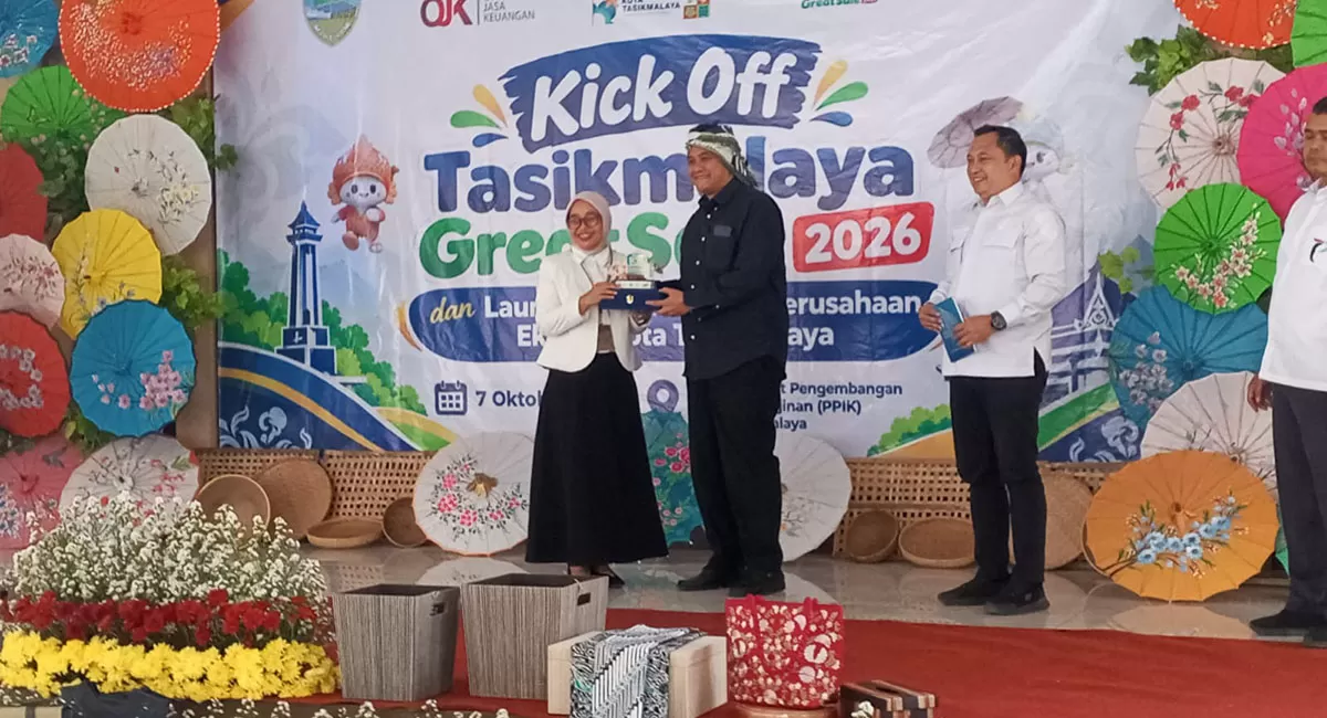 Kegiatan launching program belanja besar-besaran bertajuk Tasikmalaya Great Sale 2026 dan Kick Off TGS 2026 serta Launching Buku Profil Perusahaan Ekspor Kota Tasikmalaya ini digelar di Aula Gedung PPIK Jalan Letkol Mashudi Kota Tasikmalaya, Rabu (07/10/2026). (Dok. AMS)