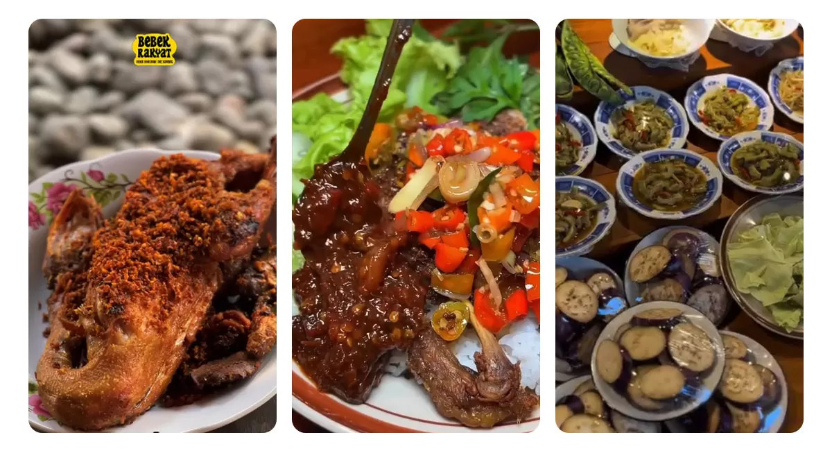 Bebek Rakyat Depok menawarkan nasi bebek Rp17 ribu lengkap dengan sambal, lalapan, oseng buncis, bebek berbumbu, dan bumbu tabur.   (Instagram/bebekrakyatdepok)