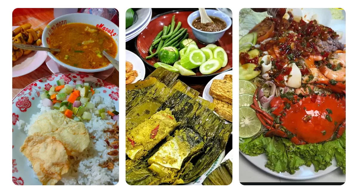 Rekomendasi tiga tempat makan di Karawang ini menawarkan sajian khas, mulai soto tangkar Mang Nean, pepes jambal Walahar Haji Dirja, hingga seafood Teh Empop. (Instagram/rizkaf - pepesjambaldirmja - seafoodtehempop)