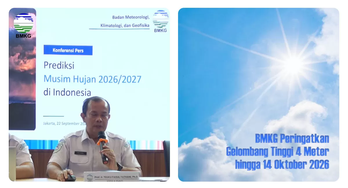 BMKG mengingatkan potensi gelombang tinggi hingga 4 meter di perairan selatan Jawa, Bali, Nusa Tenggara Barat, dan barat Sumatra. (Instagram/infobmkg)
