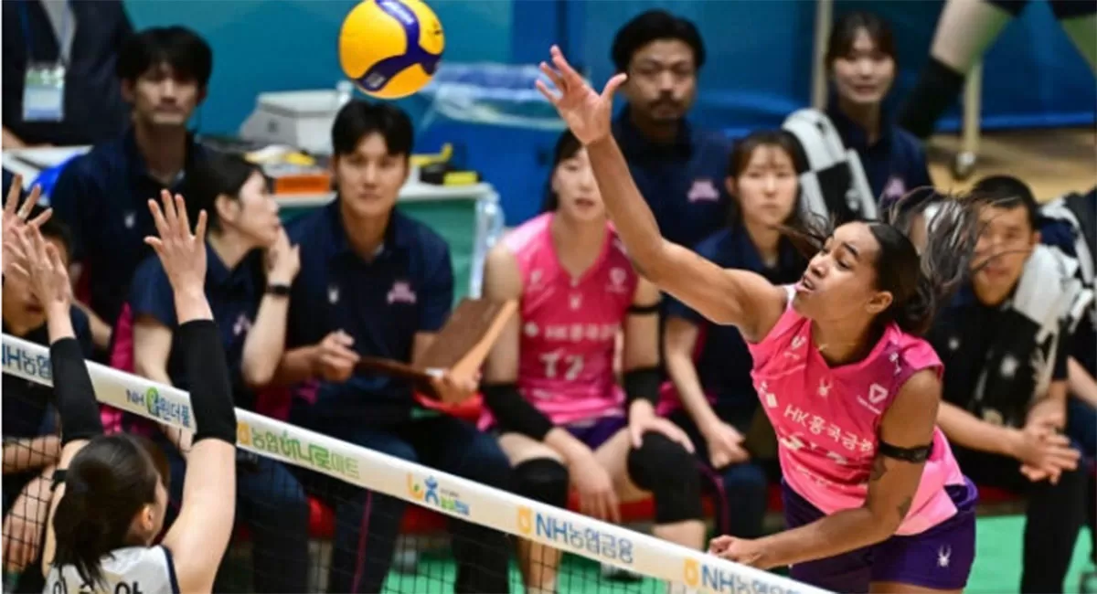 Pink Spiders menang dramatis 3-2 atas IBK Altos di Kovo Cup 2026. Kindelan menjadi bintang pertandingan dengan torehan 39 poin di Yeosu,&nbsp;Selasa, 13 Oktober 2026, Malam WIB.&nbsp; (Dok. Kovo)