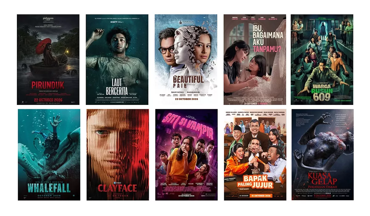 Jadwal film Tasik XXI Plaza Asia dan Transmart hari ini, Kamis 22 Oktober 2026. Simak jam tayang Pirunduk, Clayface, dan film lainnya. (Dok. Cinema21)