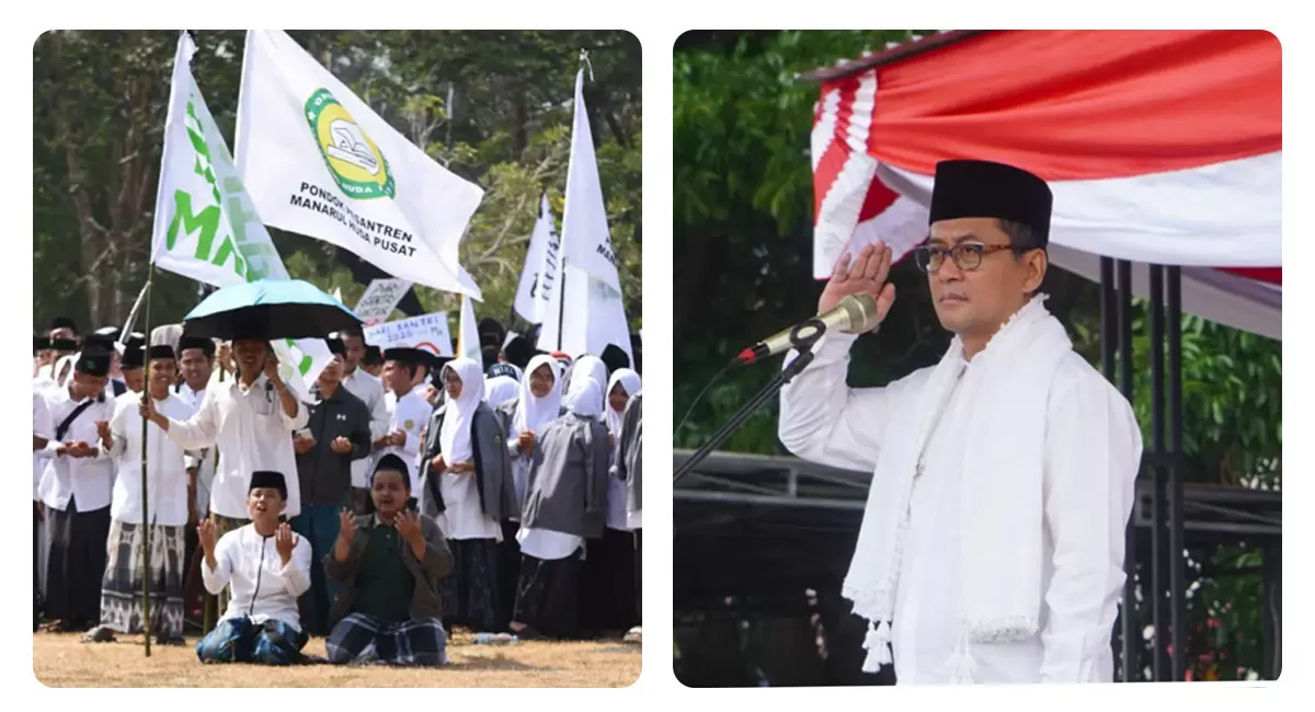 Bupati Cecep Nurul Yakin memimpin peringatan Hari Santri Nasional 2026 di Kabupaten Tasikmalaya, sekaligus menyampaikan bantuan pendidikan bagi mahasiswa dan santri. (Dok. Dishubkominfo Kabupaten Tasikmalaya)