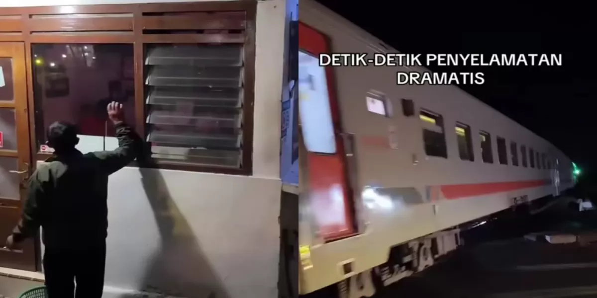 Viral petugas palang pintu perlintasan tertidur saat kereta melintas. (Instagram/zukoardianlibra4)