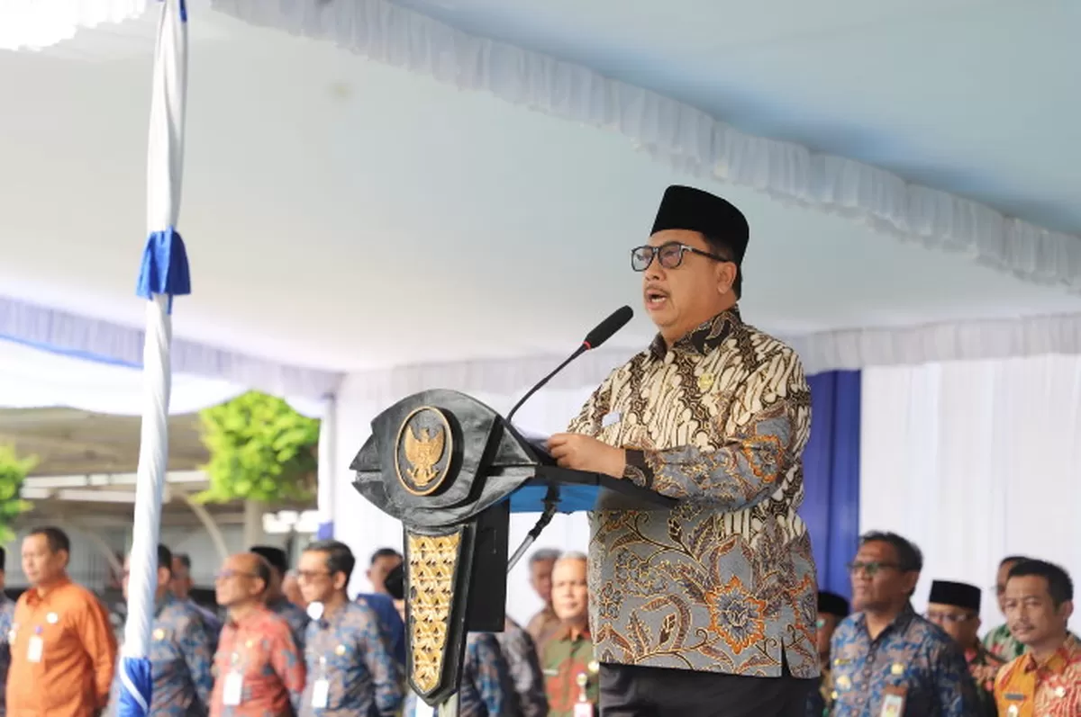 Bupati Jombang, Warsubi S.H memimpin Apel Kerja Awal Tahun 2026 (Dinas Kominfo Jombang)
