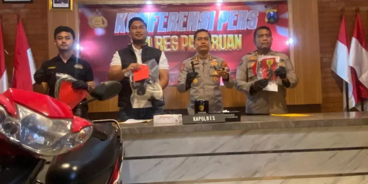 Satreskrim Polres Pasuruan menangkap dua pelaku curanmor yang beraksi di Pasuruan dan Malang  (Humas Polres Pasuruan)