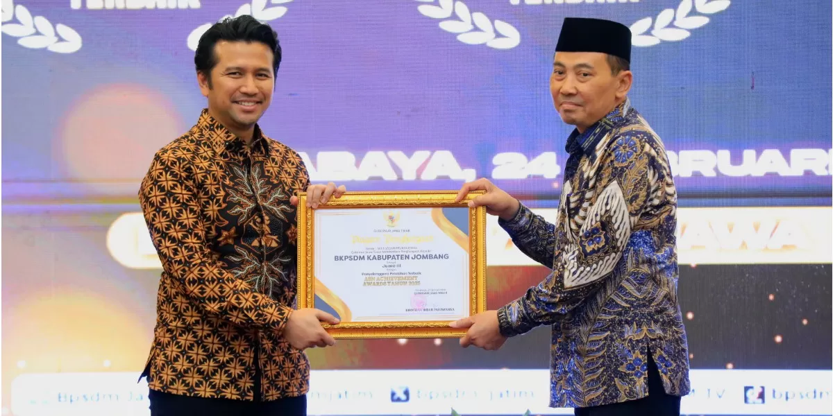 BKPSDM Jombang meraih Juara III ASN Achievement Award 2025 kategori Penyelenggara Pelatihan Terbaik dari BPSDM Jawa Timur (BKPSDM Jombang)