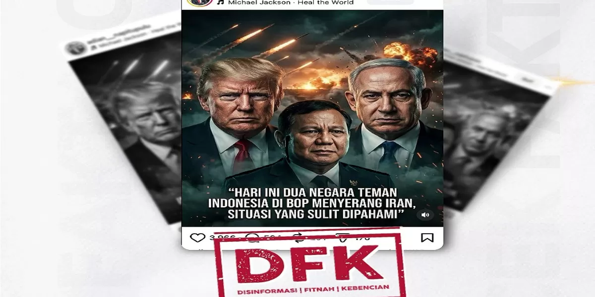 Beredar unggahan yang menyebut Board of Peace (BoP) terlibat konflik AS&ndash;Israel dengan Iran (Instagram@cekfakta_ri)