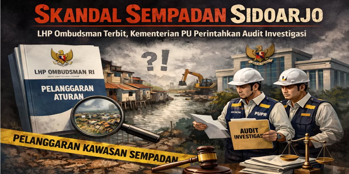 Ilustrasi kasus Sempadan Sungai Sidoarjo Disorot Ombudsman, Kementerian PU Perintahkan Tim Audit Investigasi (dok.istimewa)