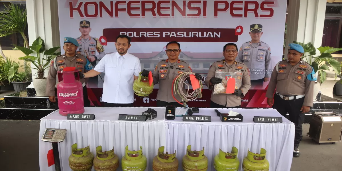Polres Pasuruan ungkap penyalahgunaan LPG subsidi 3 Kg di Purwosari (Humas Polres Pasuruan)