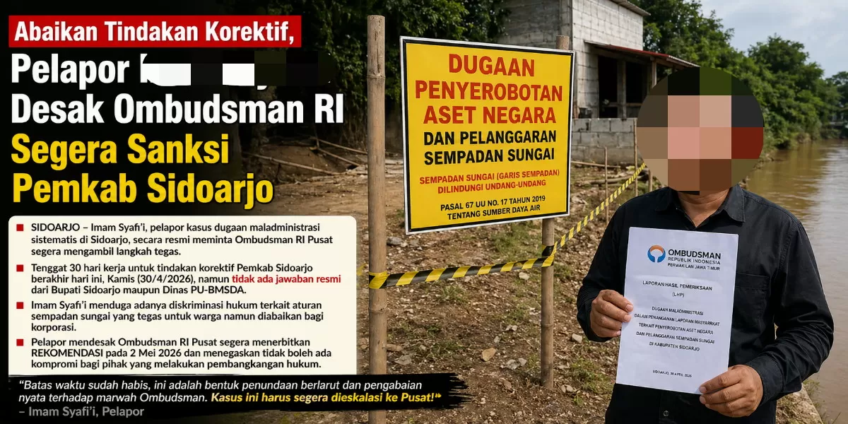 Foto ilustrasi pelapor Imam Syafi&rsquo;i desak Ombudsman RI segera sanksi Pemkab Sidoarjo usai abaikan tindakan korektif LHP maladministrasi (dok.istimewa)