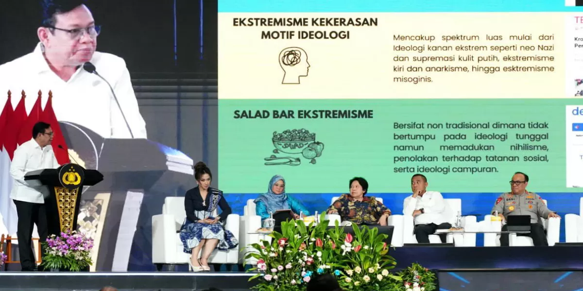 Bedah Buku&ldquo;Gamifikasi Kekerasan dalam Teror Modern di Era Digital&rdquo;yang menjadi agenda utama Rapat Kerja Teknis (Rakernis) Densus 88 Antiteror Polri Tahun Anggaran 2026 di Jakarta (Divisi Humas Polri)