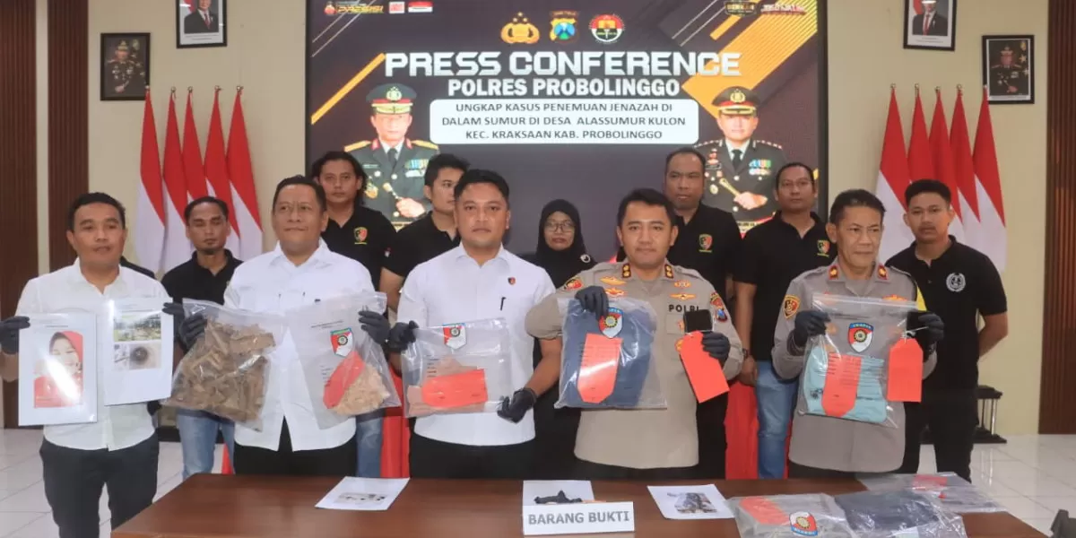 Polres Probolinggo menangkap dua pelaku pembunuhan wanita 24 tahun yang jasadnya dibuang ke sumur (Humas Polres Probolinggo)