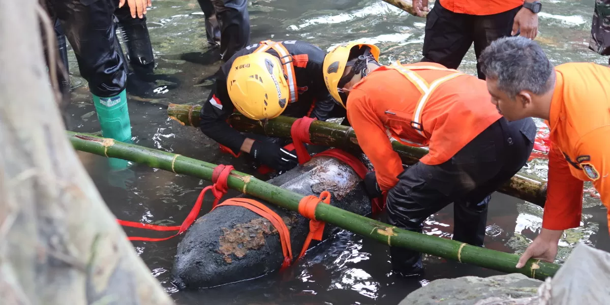 Bom udara aktif ditemukan di Sungai Sukorejo, Kota Blitar (dok.istimewa)