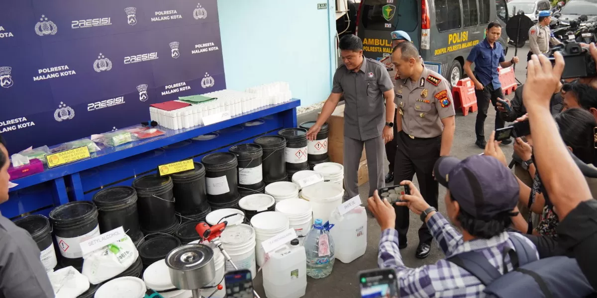 Polresta Malang Kota mengungkap pabrik kosmetik ilegal tanpa izin BPOM (Humas Polres Malang Kota)
