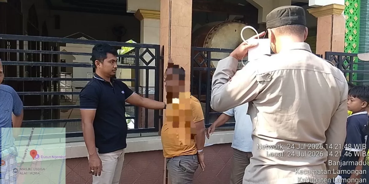 Polsek Karanggeneng menangkap residivis pencuri uang kotak amal masjid di Lamongan (Humas Polres Lamongan)