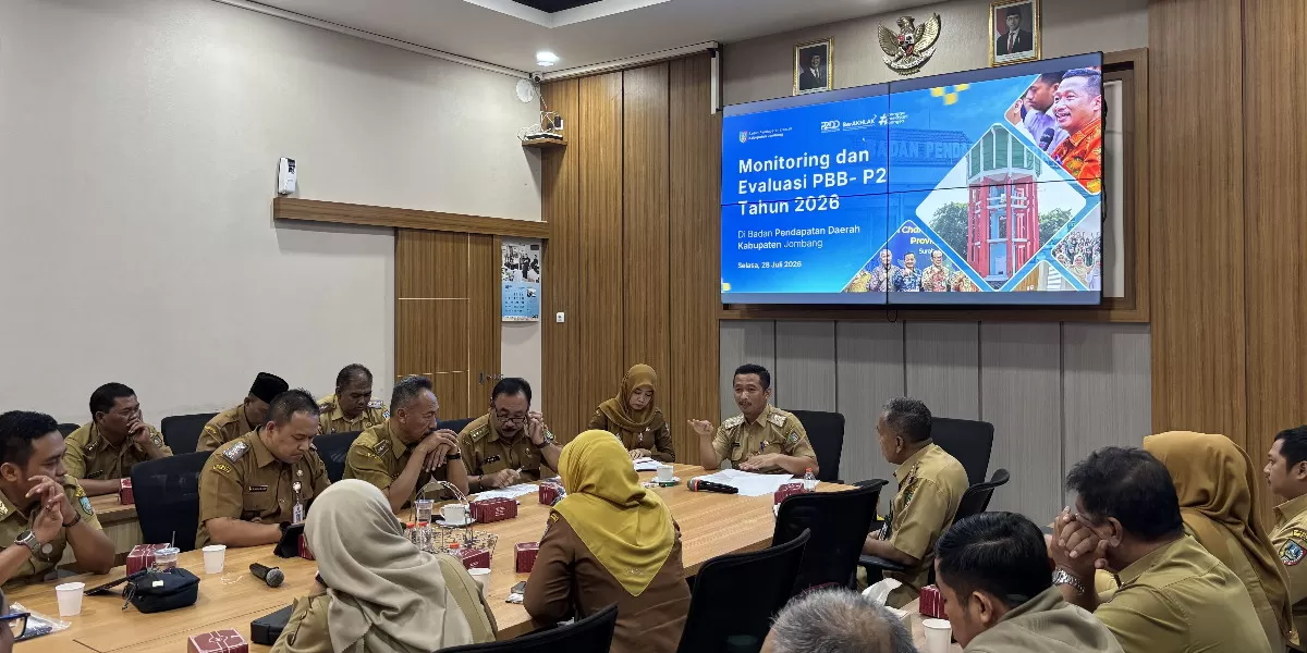 Bapenda Jombang mencatat realisasi PBB-P2 mencapai 90 persen dan meminta camat untuk mengejar pelunasan sebelum 31 Juli 2026 (dok.istimewa)