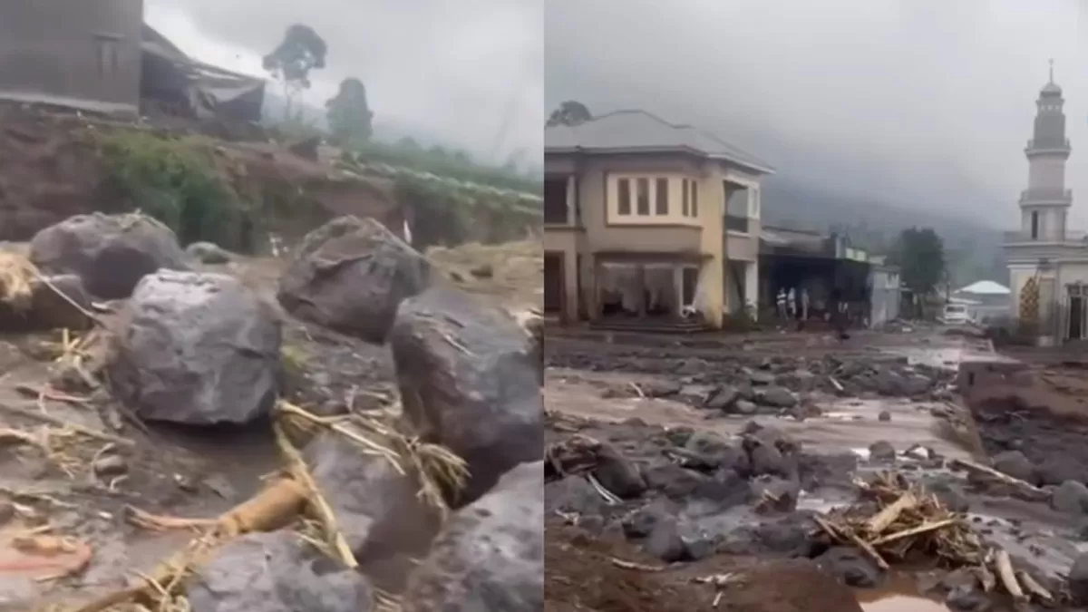 Kondisi Desa Penakir, Kecamatan Pulosari, Kabupaten Pemalang yang diterjang banjir bandang dari hulu Gunung Slamet. (Instagram/pemalang.update)
