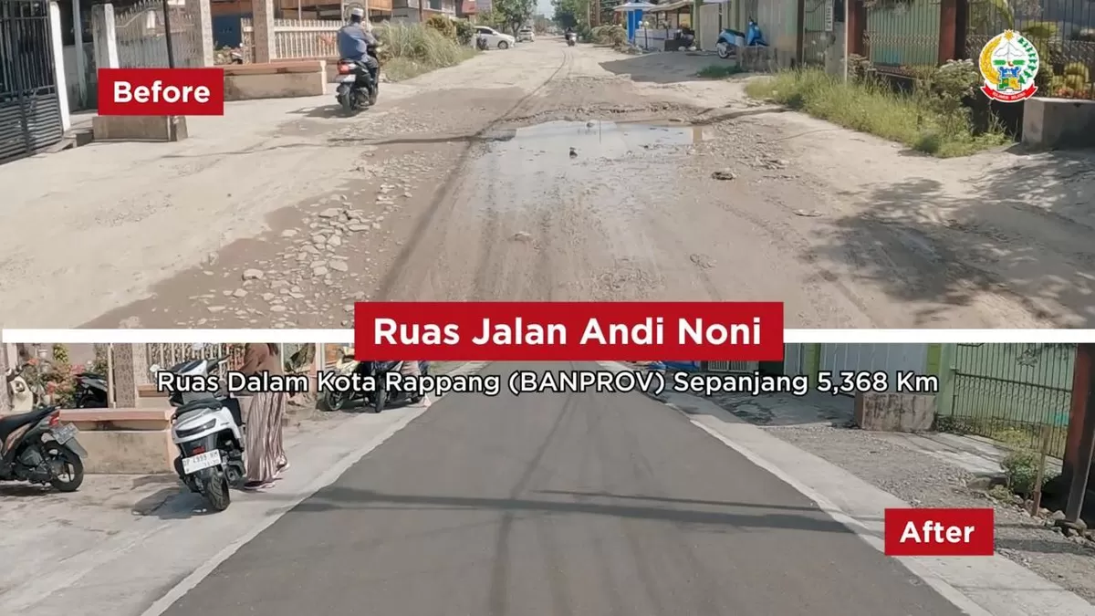 Ruas jalan dalam kota Rappang (Banprov).