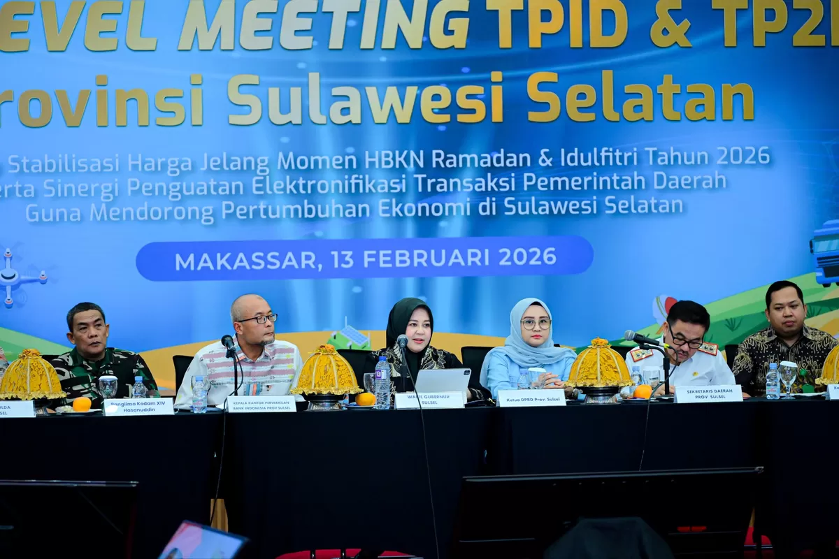 Wagub Sulsel Fatmawati Rusdi pimpin bahas Langkah Antisipatif Pengendalian Inflasi Jelang Ramadan 2026.