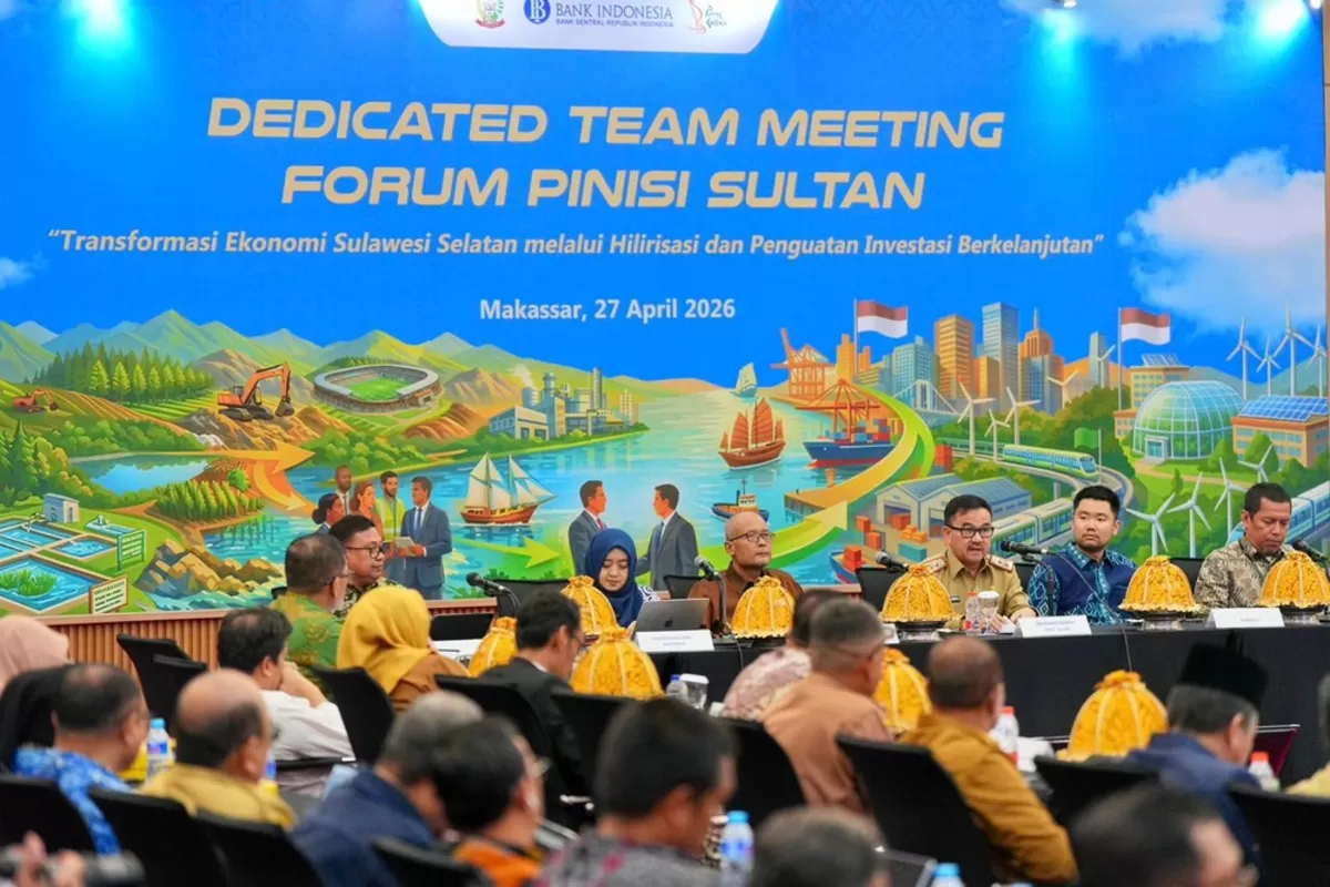 Pemprov Sulsel bersama Bank Indonesia Perwakilan Sulsel kembali menggelar Dedicated Team Meeting Forum Pinisi Sultan 2026.