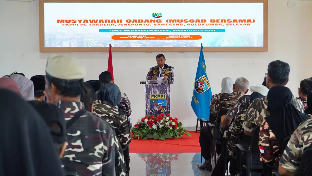 Bupati Bulukumba Andi Muchtar Ali Yusuf buka Muscab FKPPI di Gedung Pinisi. 