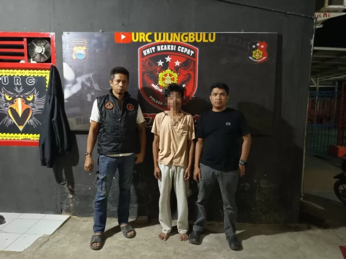 Pelaku terduga penyebar konten asusila diamankan URC Polsek Ujung Bulu.