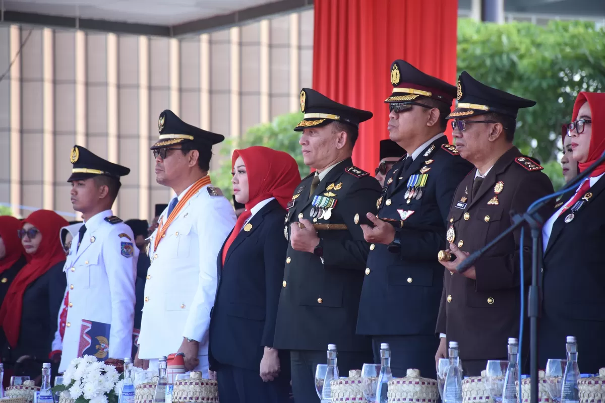Kapolres Bulukumba AKBP Stephanus Luckyto hadir di peringatan detik-detik proklamasi HUT Kemerdekaan RI ke-81 tahun.