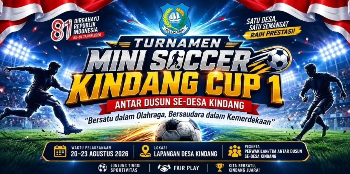 Turnamen Mini Soccer Antar Dusun digelar Pemerintah Desa Kindang.