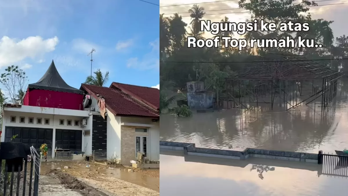 Cerita warga Aceh Tamiang saat banjir mulai datang menggenangi kawasan permukiman warga. (Instagram/keila_dwi_putri_real)
